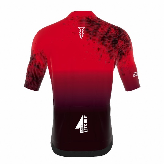 Dynaplus Rijncup leiderstrui achterkant - rood met Kreeft logo